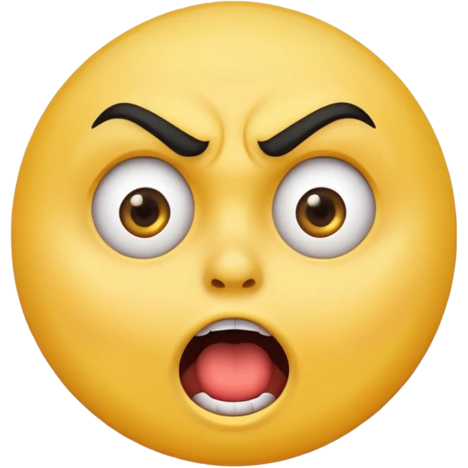 offended with mad eyebrows and open mouth normal yellow circle  emoji