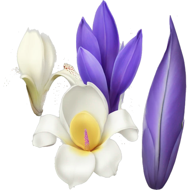 magnolia flower and iris flower and yucca emoji