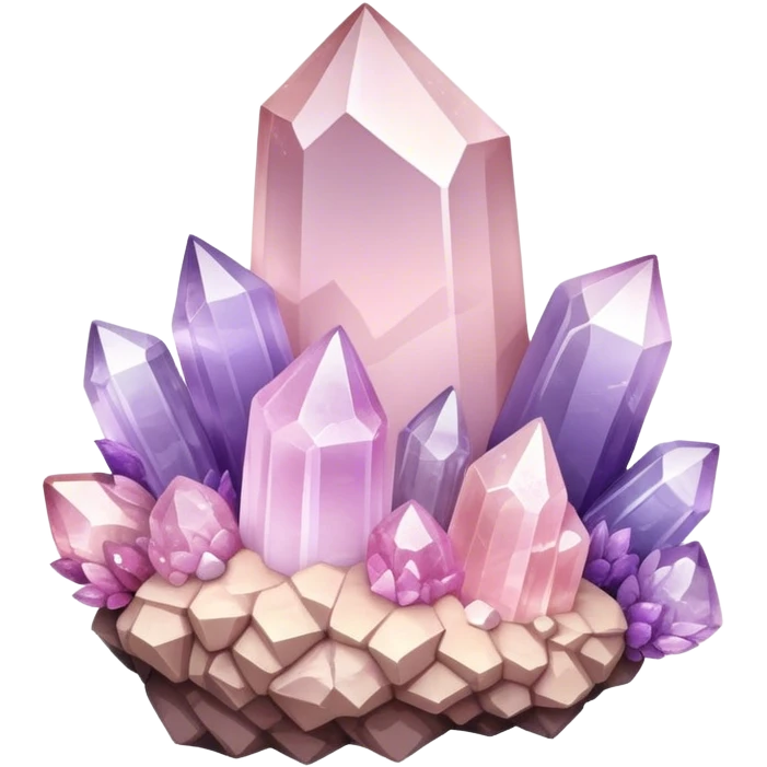 Light pink and lavender ombré quartz crystal cluster  emoji