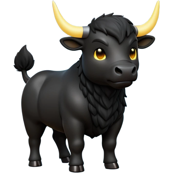 cinematic-[black bull]-realistic-full-body-standing-emoji,-tail-flicking-lazily,-head-tilted-dramatically,-sleek-[black]-fur,-simplified-yet-realistic-focused-features,-highly-detailed,-glowing-with-an-almost-sarcastic-glow emoji
