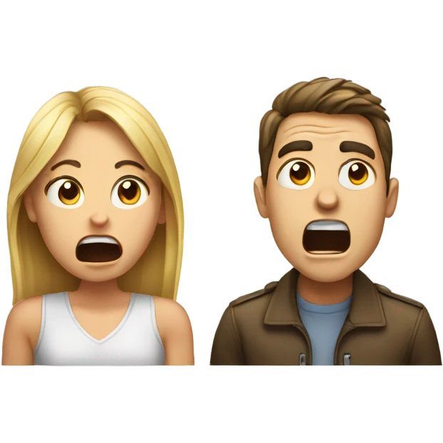 girl yelling at guy emoji