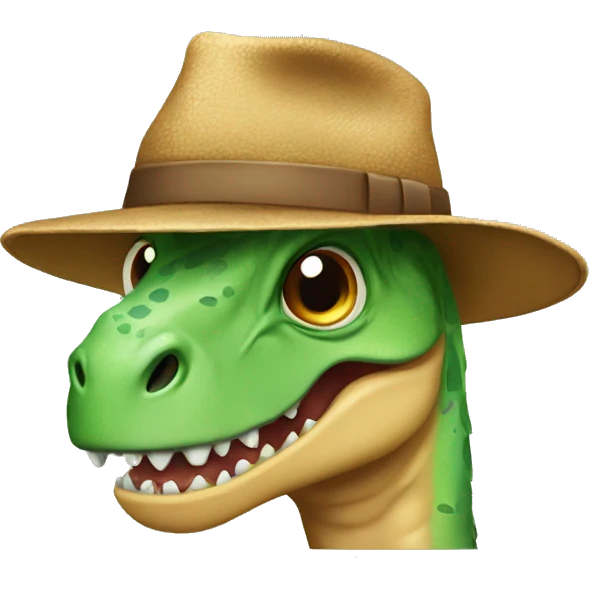 Dinosaure with a hat emoji
