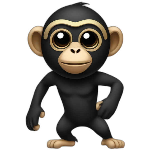 monkey stealing with a black mask emoji