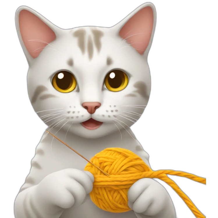 Cat is knitting emoji