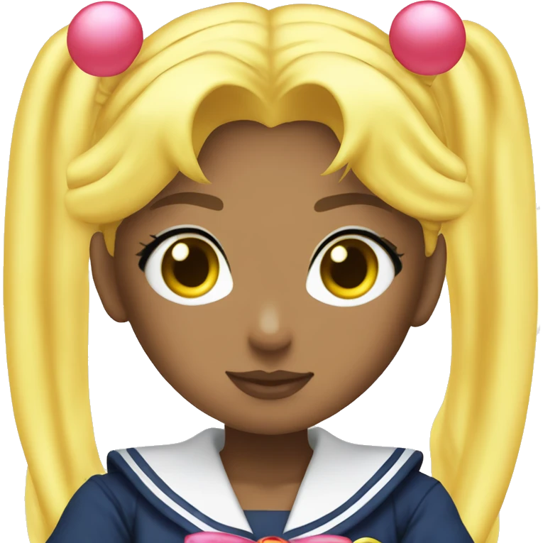 Sailor Moon a girl with long yellow hair and two space buns in a sailor guardian suit emoji