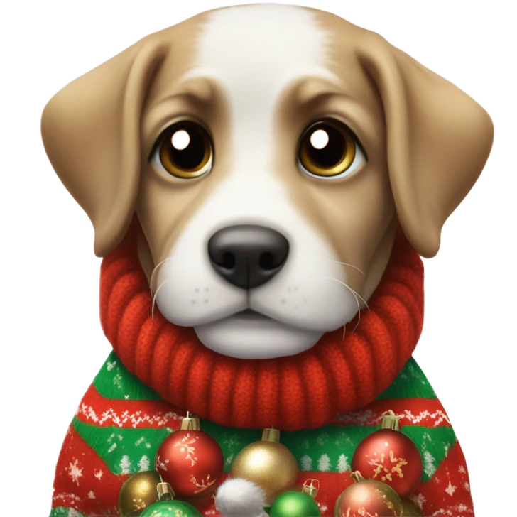 Christmas puppy emoji
