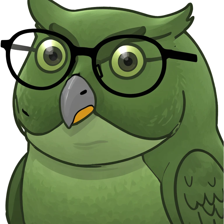 Búho with glasses  emoji