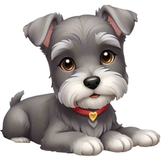 Meme-Worthy Cute Sleeping Miniature Schnauzer Portrait Emoji, Head gently tilted in a relaxed, blissful slumber with a soft, contented smile and eyes tenderly closed, featuring a neat salt-and-pepper fur with charming, relaxed features, simplified yet irresistibly endearing, highly detailed, glowing with a soft, cozy radiance, high shine, exuding gentle, heartwarming charm, styled with a soft glowing outline, capturing the essence of a sleeping Miniature Schnauzer that looks perfectly poised to become a viral icon of adorable rest! emoji