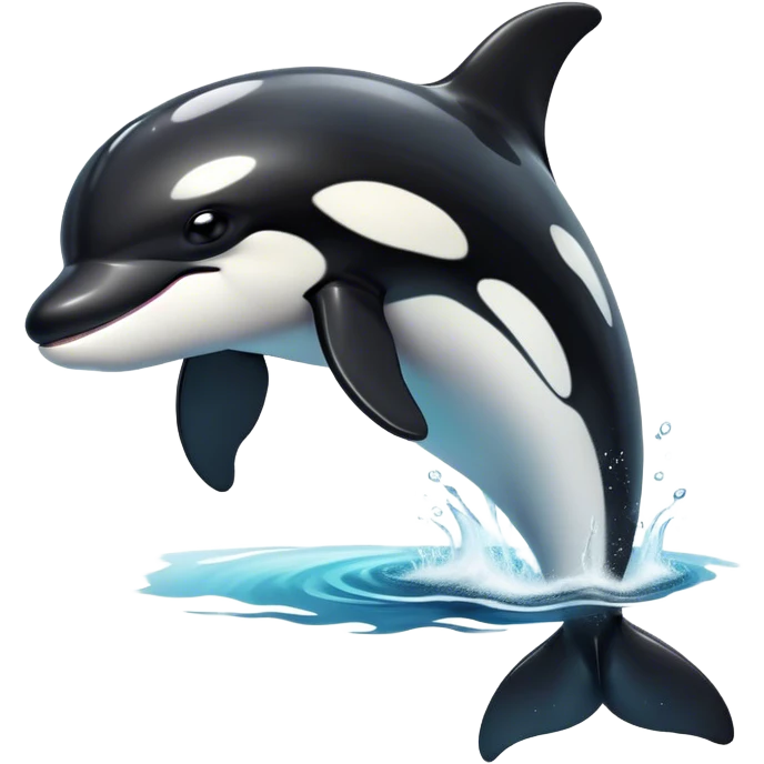 Cinematic Noble orca Portrait Emoji, Poised and majestic, with a sleek, streamlined black-and-white body, piercing intelligent eyes, and a powerful, commanding presence, Simplified yet sharp and sophisticated features, highly detailed, glowing with a soft oceanic radiance, high shine, intelligent and formidable, stylized with an air of deep-sea dominance, focused and alert, soft glowing outline, capturing the essence of an apex predator that appears ready to surge out of the waves with effortless authority! emoji