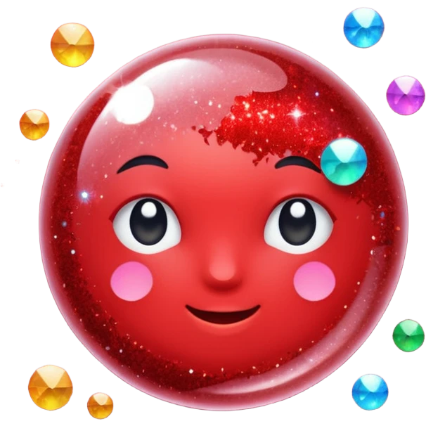 red glitter like emoji