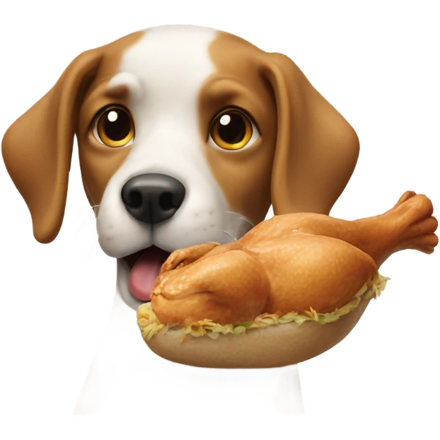 Dog Eating chicken emoji