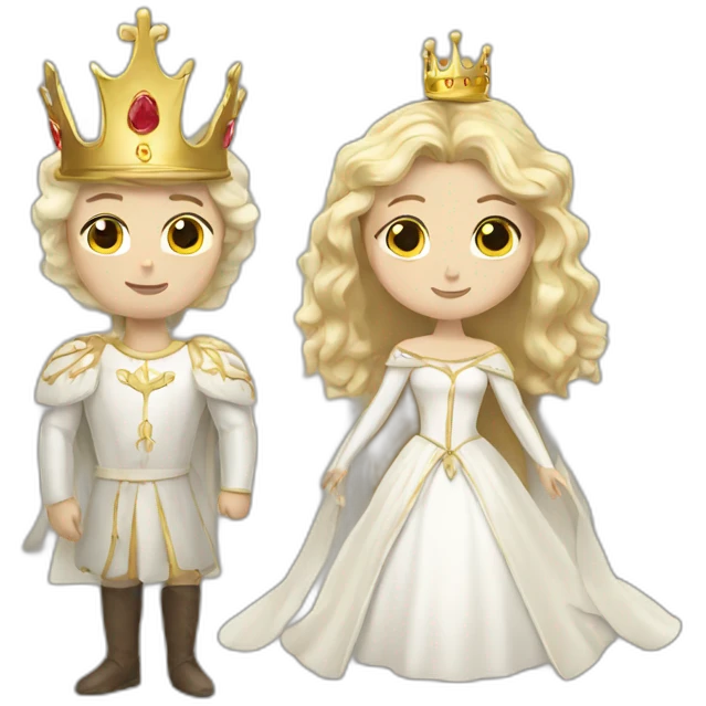 white queen and golden crown emoji