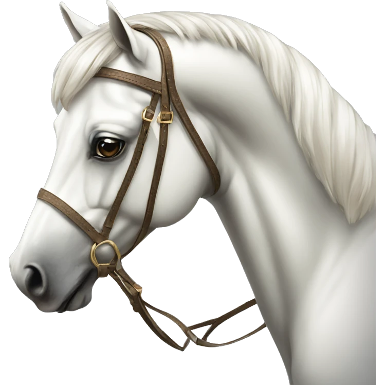 Gilded saddle vintage gray white horse emoji