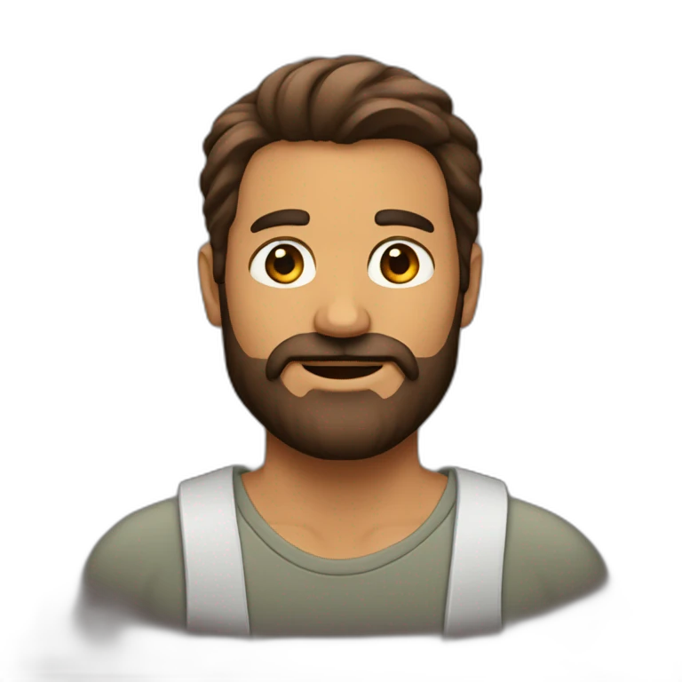 Homme brun beau avec barbe emoji