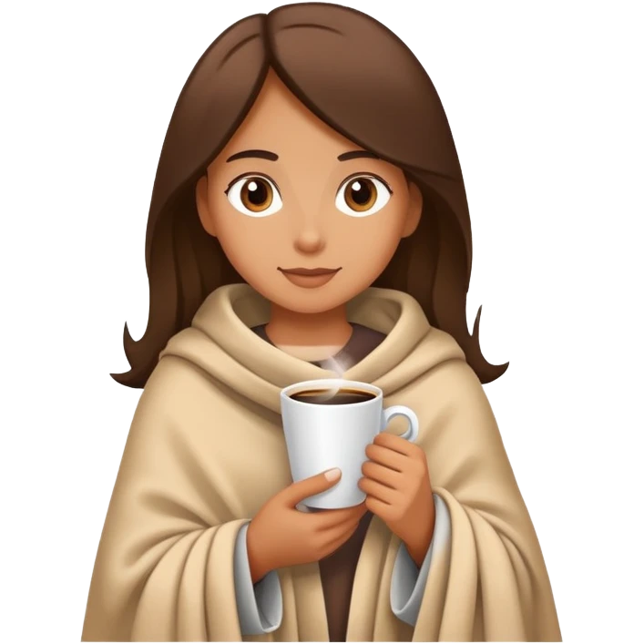 Girl with blanked ans coffee cup  emoji