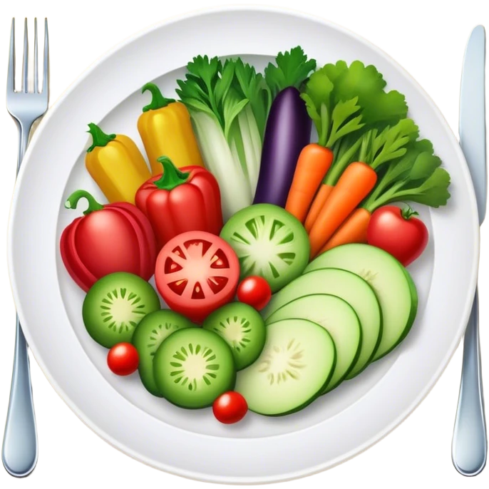 Plate of healthy food emoji