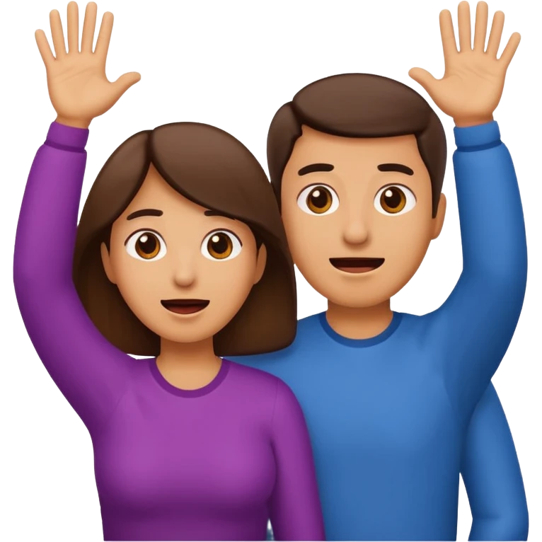 Mom and dad emoji throwing their hands up like they don't know emoji