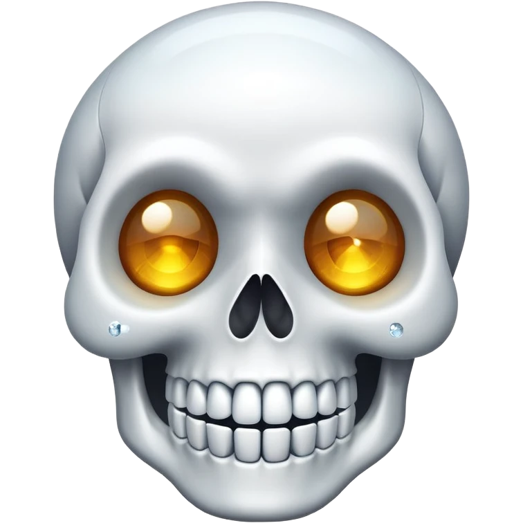 happy skull with sparkling eyes emoji