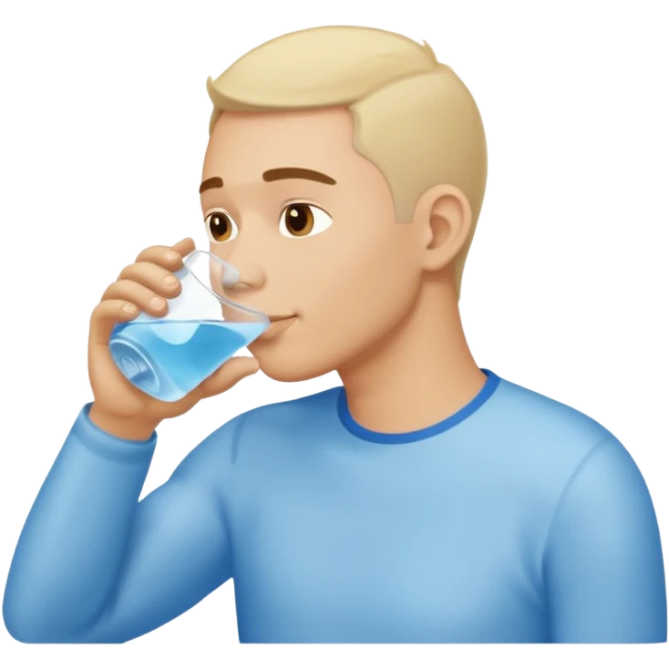 light man in profile drinking water emoji