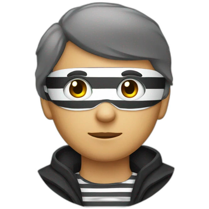 thief with eye patch and striped t-shirt emoji