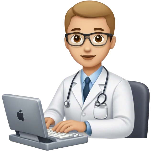 Radiologist tipying emoji