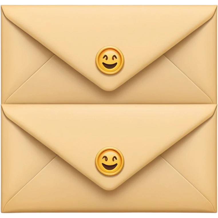 Three identical sealed manila envelopes in a row emoji