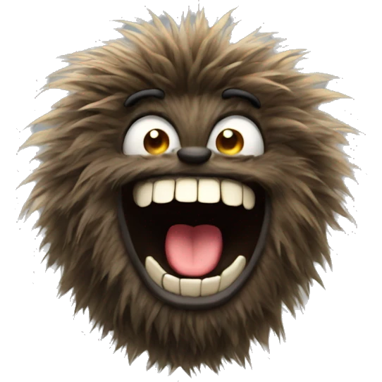 hairy monster lauging emoji
