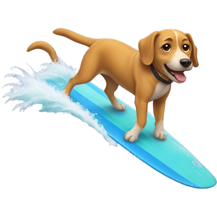 Dog riding a wave emoji