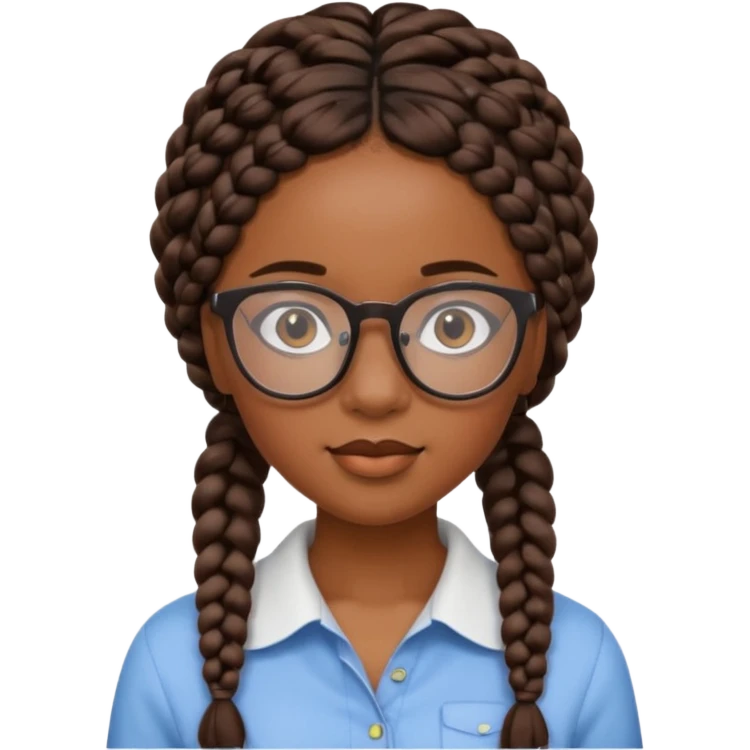 a pretty black girl with pretty braids and glasses  emoji