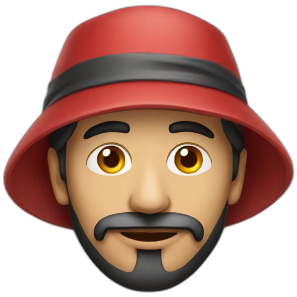 Saudi man wearing red hat and smoking emoji