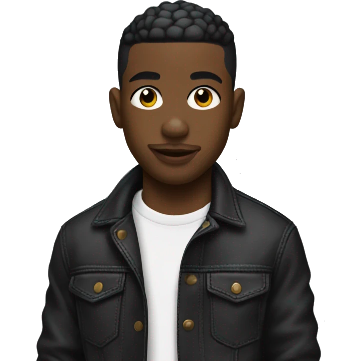 Black toy boy with tattos short hair big lips emoji