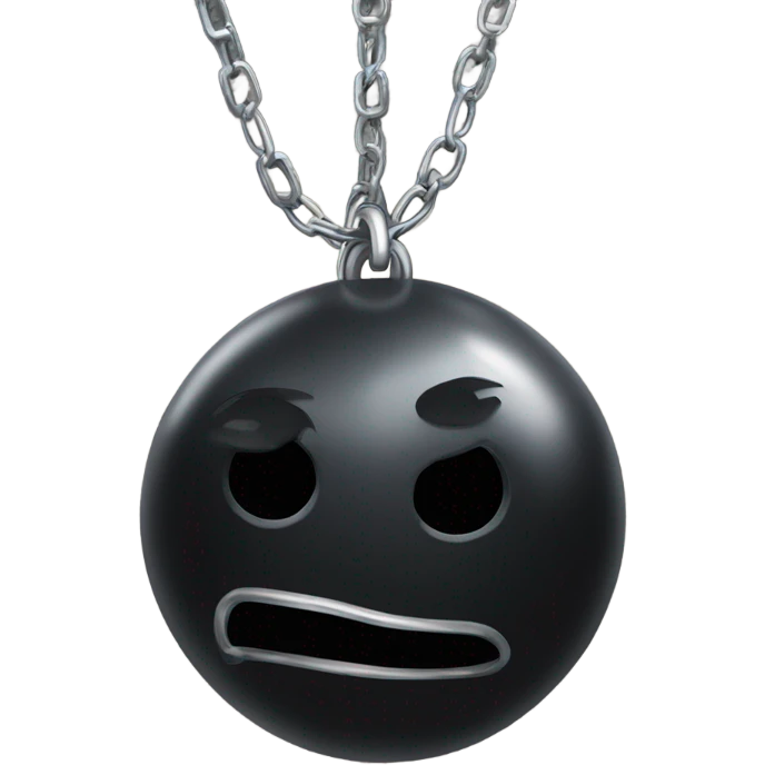 A heavy black ball with a chain emoji