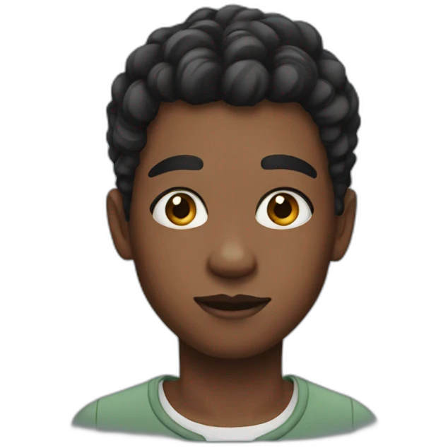 Boy with makeup emoji
