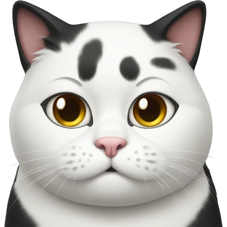 Fat black and white cat emoji