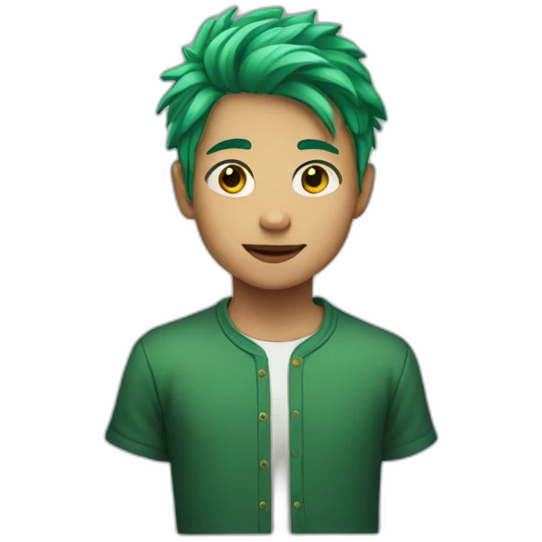 Boy with green hair emoji