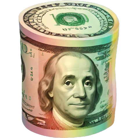 Rainbow money emoji