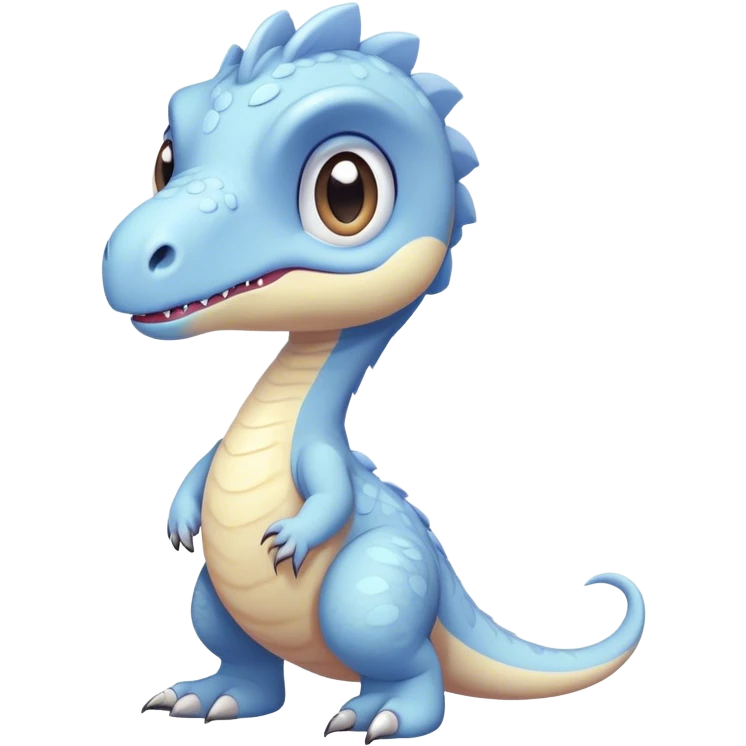 A cute, kawaii style pastel velociraptor emoji