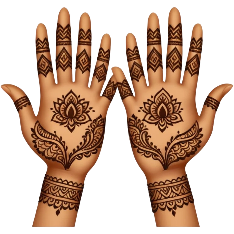 2 hands with mehendi emoji