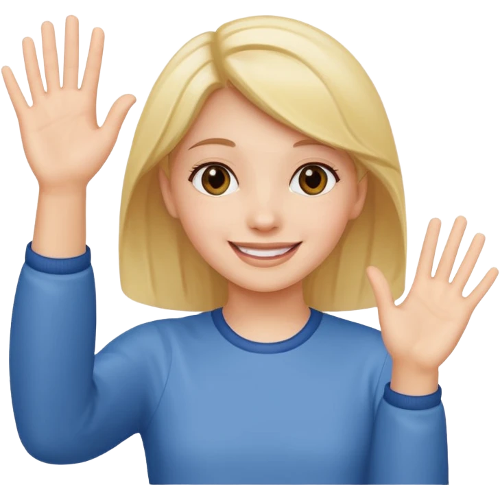 girl waving her hands away emoji