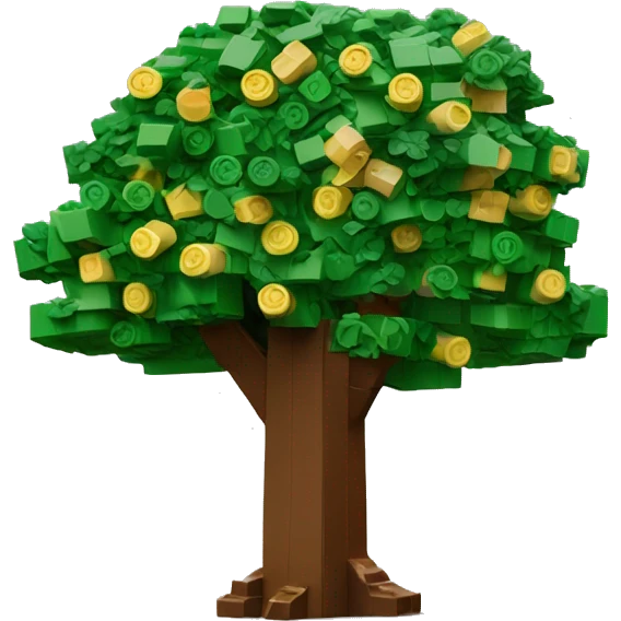 Tree with Lego style emoji