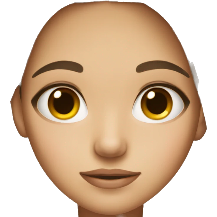 Girl with brown eyes brown hair and acne emoji