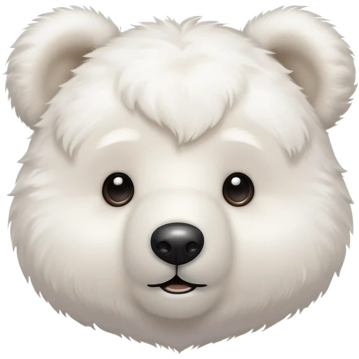 Cute white teddy bear head emoji