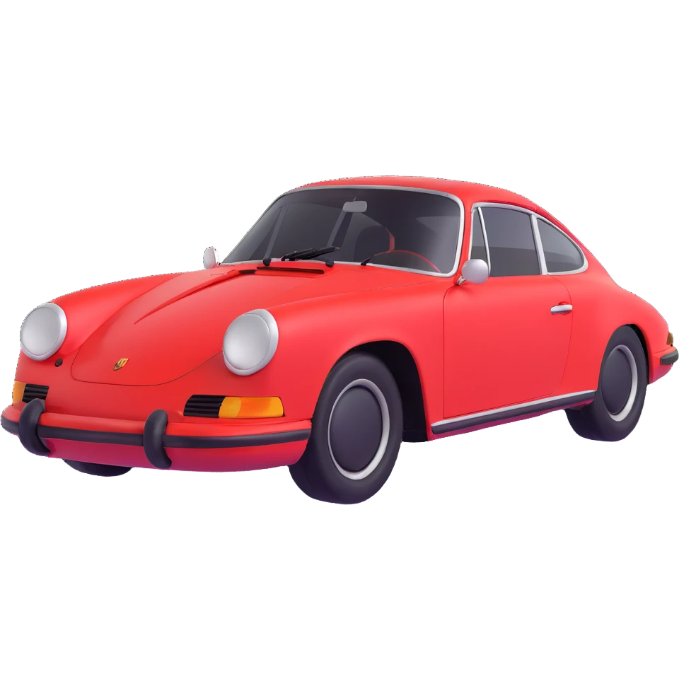 old Porsche car, red color emoji