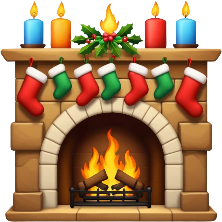 Christmas fireplace emoji