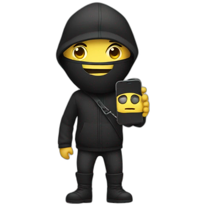 thief with phone emoji