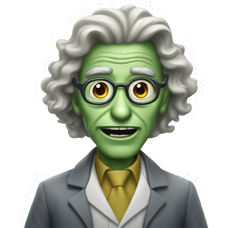 crazy alien scientist with long wavy hair  emoji