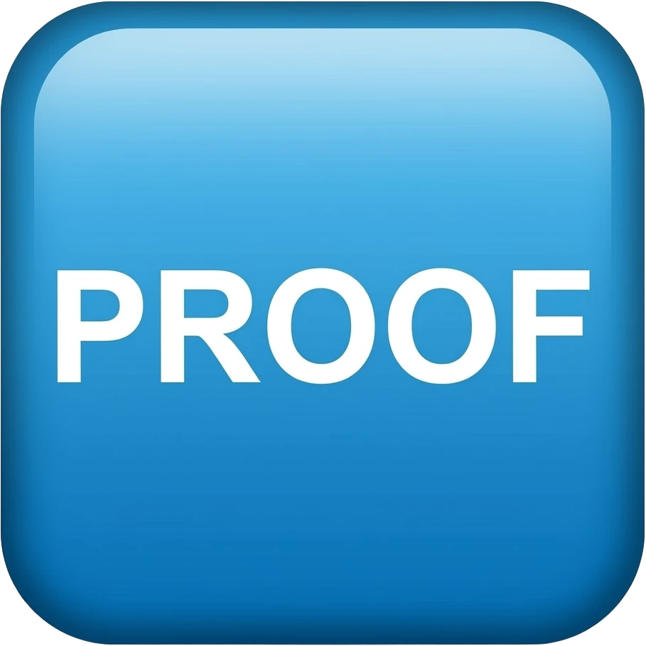 a FLAT blue square with PROOF in white text. flat style, discord style. no gradient emoji