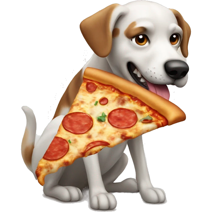 Dog eating pizza emoji