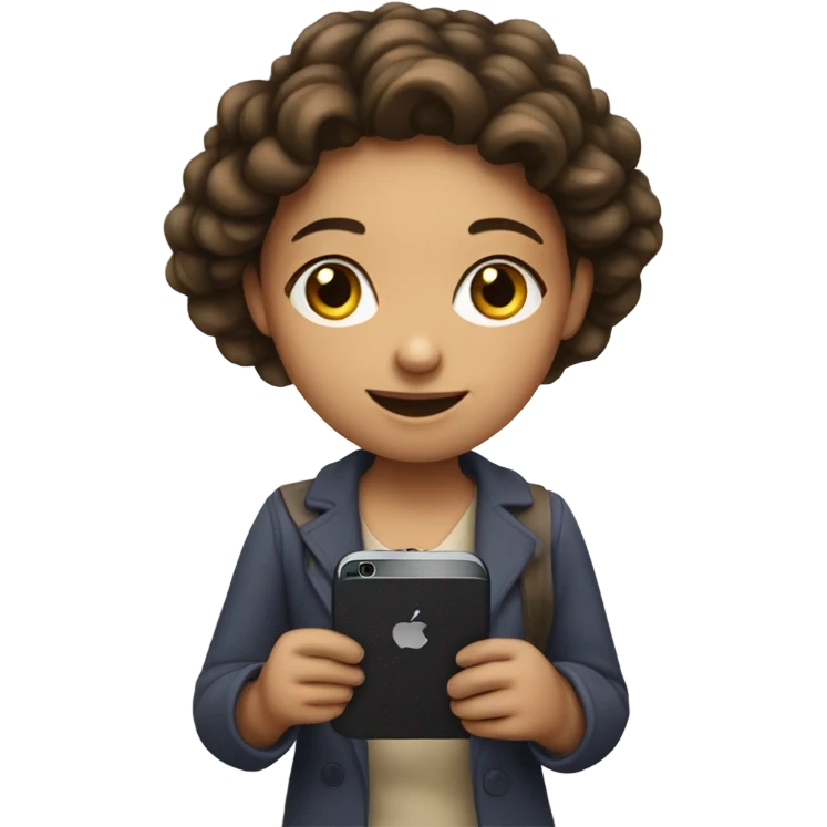 Jew girl with iPhone emoji