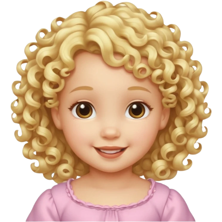 Cherubic Baby girl with curls bust emoji